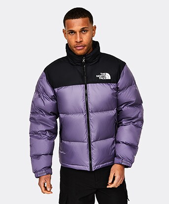 North face puffer jacket grey and black Clearance