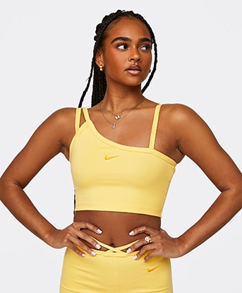 Yellow on sale asymmetrical top