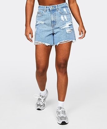 Womens Bella Long Denim Short