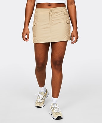 Womens Tatiana Mid Rise Cargo Skirt