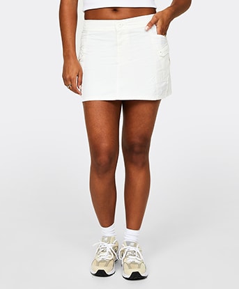 Womens Tatiana Mid Rise Cargo Skirt
