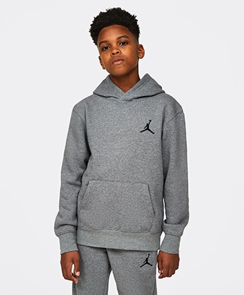 Jordan Junior Essentials Pullover Hoodie Carbon Heather Footasylum