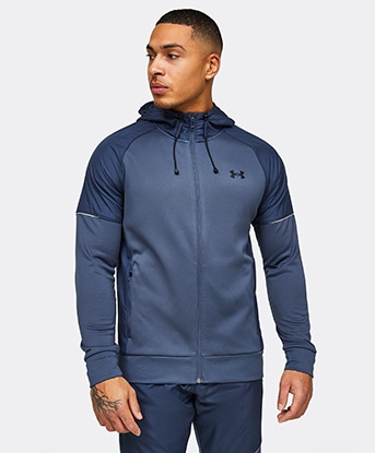 Under Armour Armour Fleece Storm Full-Zip Hoodie, Downpour / Grey / Black