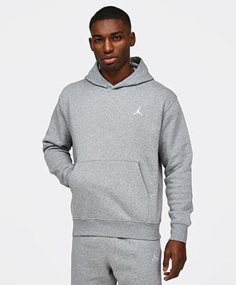 Jordan Essentials Fleece Overhead Hoodie Carbon Heather White