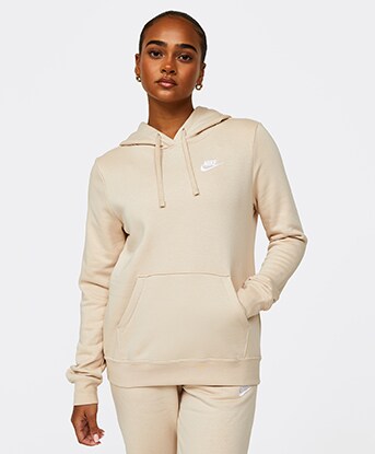 beige nike hoodie womens