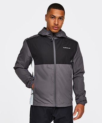 Avenzi Vetto Panel Windbreaker Jacket Black Pink Blue
