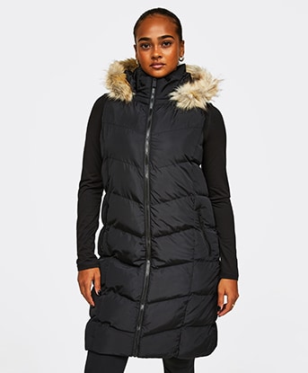 Womens Fur Hooded Gilet