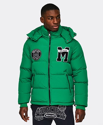 Grey MERCIER Badge Puffer Jacket - JD Sports Global