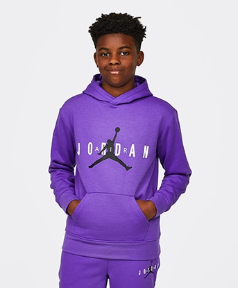 JORDAN JUMPMAN PULLOVER HOODIE NOIR/VIOLET - SWEAT ENFANT