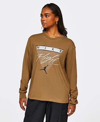 Womens Flight Graphic Long Sleeve T-Shirt