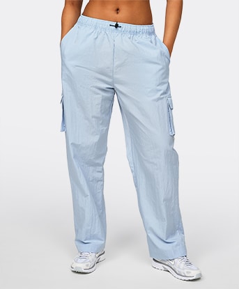 Women's navy blue cargo pants with pockets - Clothing baby blue, WOMAN \  CLOTHING \ PANTS \ Slacks WOMAN \ CLOTHING \ PANTS \ Cargo Pants