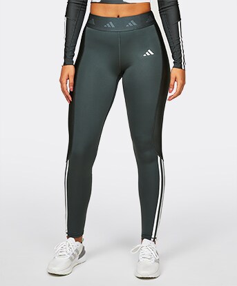 adidas Ladies' 3-Stripe Tight with Mesh, Black Women's Medium