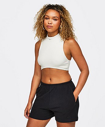 Womens Chill Knit Rib Crop Tank