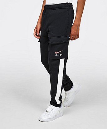 Nike Junior Swoosh Air Fleece Cargo Jogger Black Pink Footasylum
