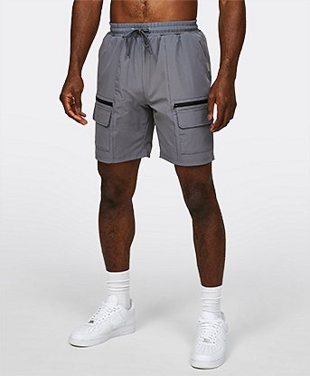 Stretch Poly Zip Utility Short