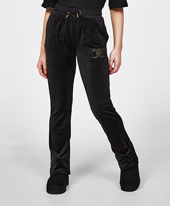 Girls Diamante Velour Bootcut Pant