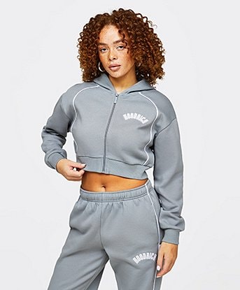 Womens Degree Crop Full Zip Hoodie