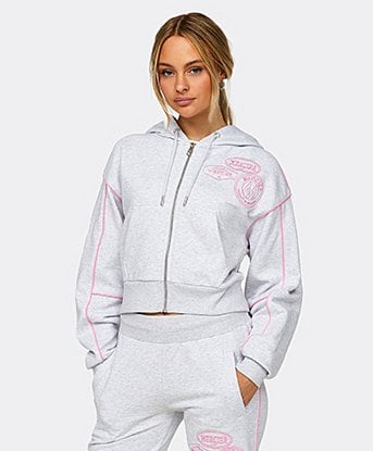 Womens OG Badge Piping Full Zip Hoodie