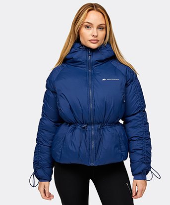 Womens Track Bungee Crop Puffer Jacket