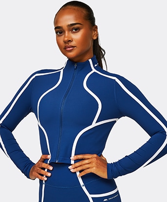 Womens Mantra Crop Long Sleeved Zip Top