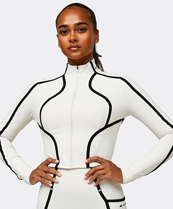 Womens Mantra Crop Long Sleeved Zip Top