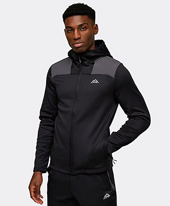 メンズウェア Apex Ultimate Fleece Zip Jacket & Pants Alpyrex Proflux Poly Fleece Full Zip Hoodie | Jet Black / Asphalt