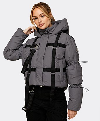 Womens Limit Toggle Crop Puffer Jacket