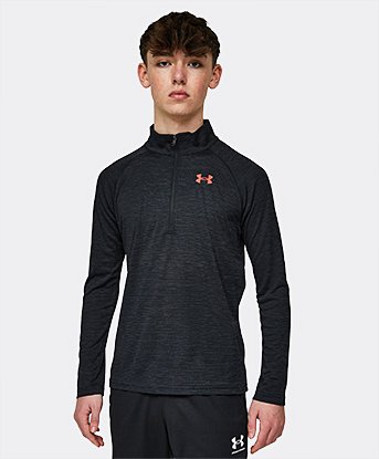 Junior Tech Textured Half Zip T-Shirt