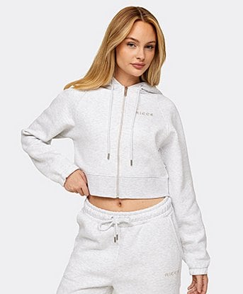 Womens Ersa Full Zip Crop Hoodie