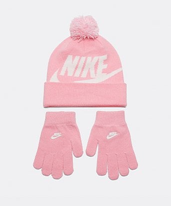 Junior Swoosh Pom Beanie and Glove Set