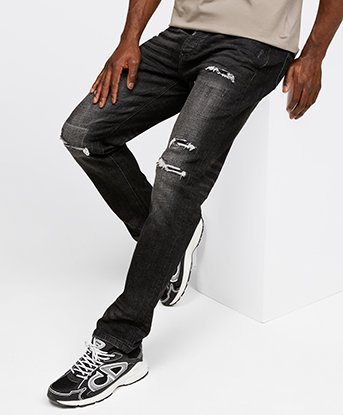 Pacelli Loose Stacked Fit Denim Jean