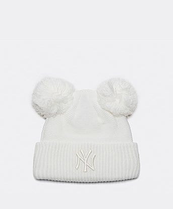 Womens Female Double Pom NY Yankees Beanie