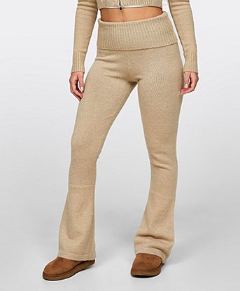 Womens Knitted Flare Pant