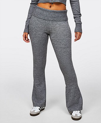 Womens Knitted Flare Pant