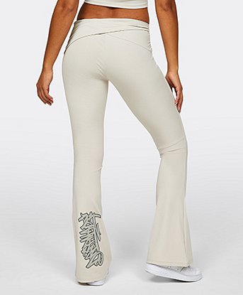 Womens Defaced Asymmetrical Flared Legging