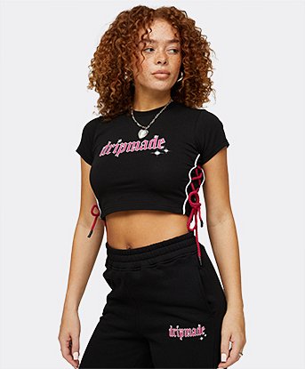 Womens Oddity Lace Up Baby T-Shirt