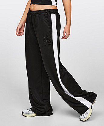 Womens Embossed Panel Poly Pant