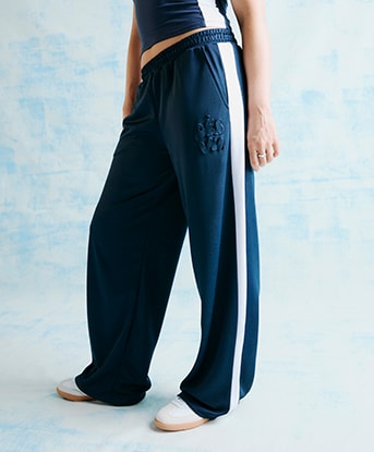 Womens Embossed Panel Poly Pant