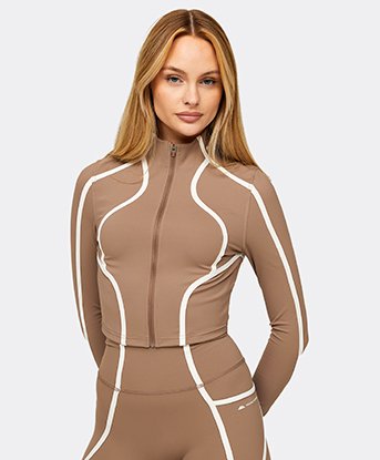 Womens Mantra Crop Long Sleeved Zip Top