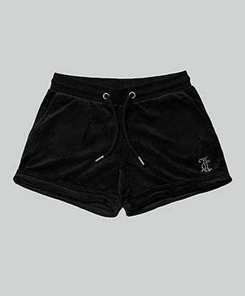 Girls Diamante Velour Fold Up Short
