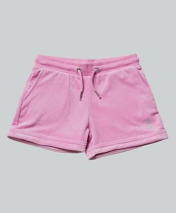 Girls Diamante Velour Fold Up Short