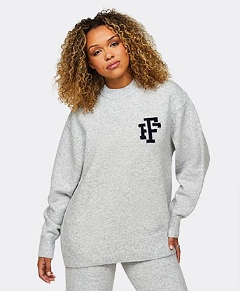 Womens Malia Knitted Grandad Sweatshirt