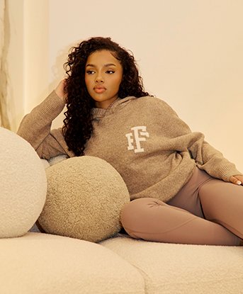 Womens Malia Knitted Grandad Hoodie
