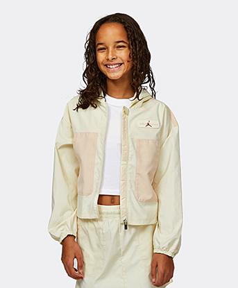 Girls Crafted Utility Woven Full Zip Hoodie