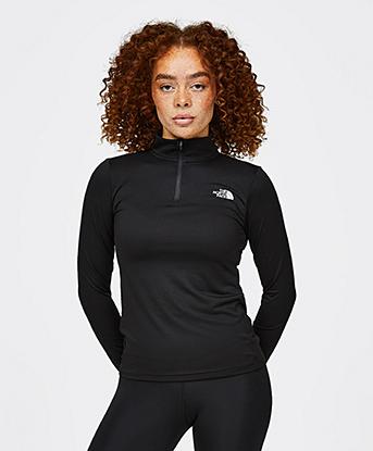 Womens Flex Quarter Zip Long Sleeve T-Shirt