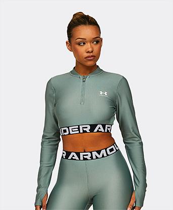 Womens Authentic Ribbed Quarter Zip Top 