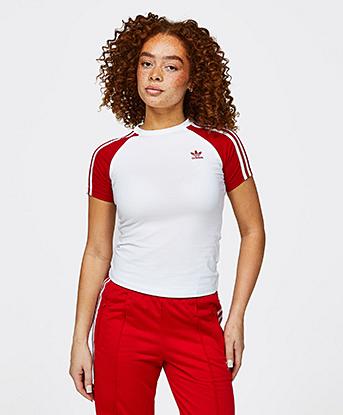 Womens Adicolor 3-Stripes Raglan Slim Fit T-Shirt