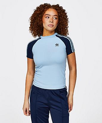 Womens Adicolor 3-Stripes Raglan Slim Fit T-Shirt
