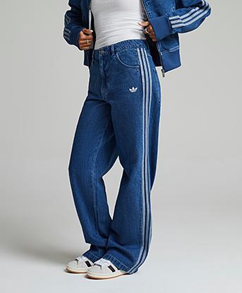 Womens Adicolor Denim 3-Stripe Pant