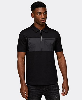 Woven Overlay Panel Jersey